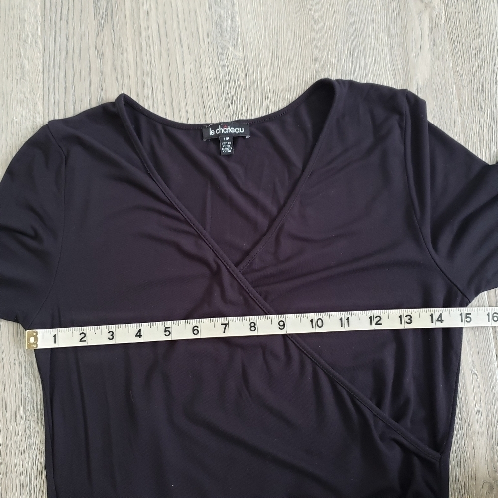 ⭐3/$24⭐ Le Chateau Women's Fitted Rouching Black Dress Size S - Picture 7 of 10